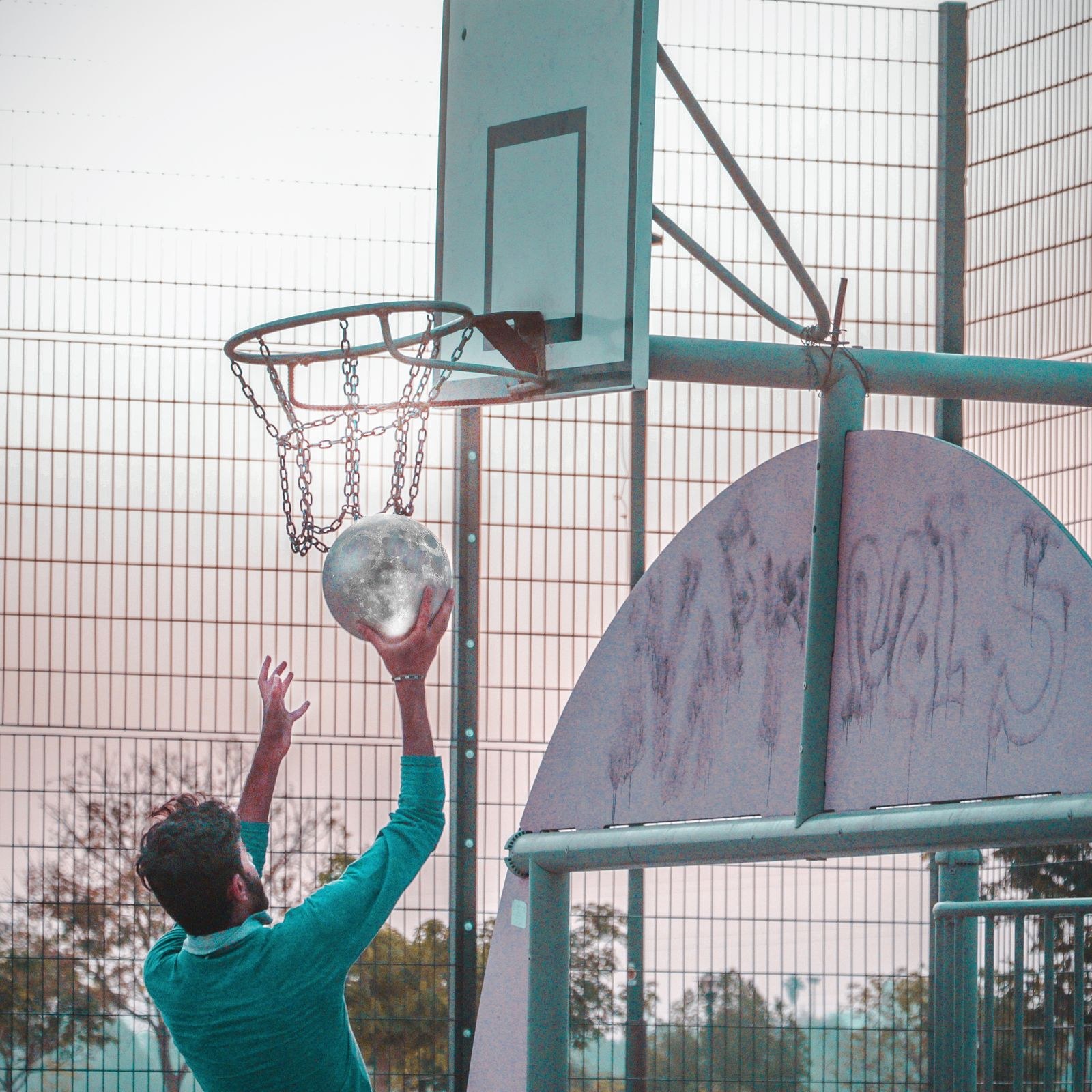 Editor framing a shot with a camera on location